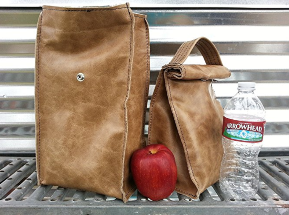 Leather Paper Bag Lunch Sack