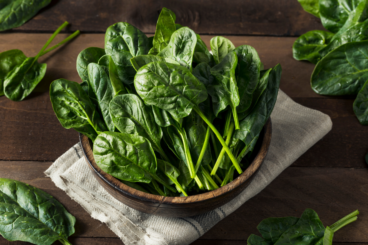Bowl of spinach is one of the superfoods for detox